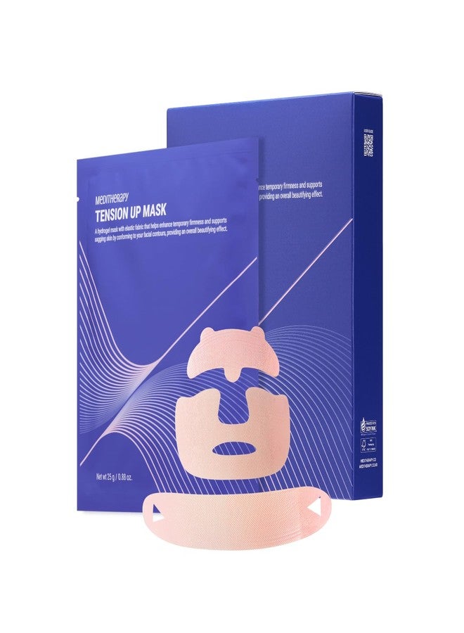 MEDITHERAPY Tension Up Mask 5EA - Korean Collagen Face V Line Lifting Mask - Hydrating Firming & Skin Tightening for Sharp & Sculpted Contour Double Chin Reducer - Matrixyl & Peptide Gel Facial Mask - Image 1